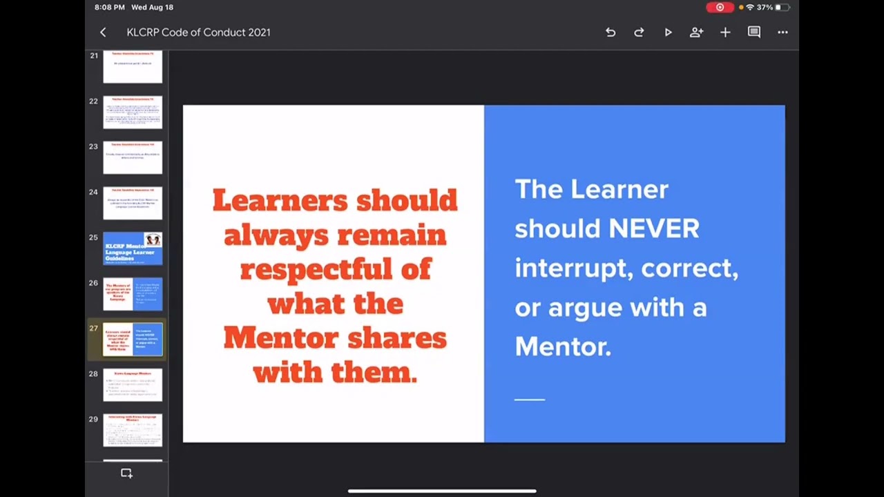 KLCRP Code of Conduct Training Module 2021 YouTube