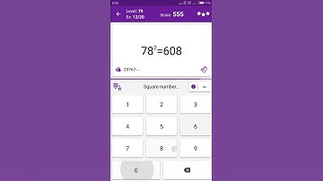 Math Tricks - Training mode - square numbers between 70 and 79 - level 079 (Number Keyboard)
