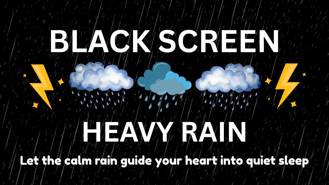 Deep Night Rain White Noise | BLACK SCREEN | Perfect Sleep for Insomnia