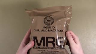 US MRE Menu 10 - Chili and Macaroni (2010)
