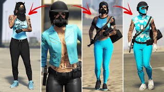 BLUE Glitched GTA 5 FEMALE OUTFITS Tutorial! 🩵