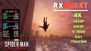 RX 6650 XT - Spider-Man: Miles Morales | 1080P, 2K, 4K + Ray Tracing