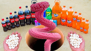 EXPERIMENT: Big Toothpaste Eruption from Giant Coca-Cola Rocket, Mtn Dew, Fanta, Cola and Mentos