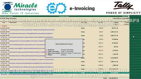 E Invoice directly generated from Tally.ERP9 without JSON or manual import