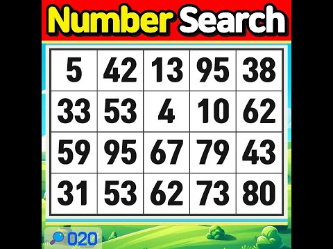 NumberSearch. My eyes are rolling rolling. 【Memory | Concentration | Brain training】 #020