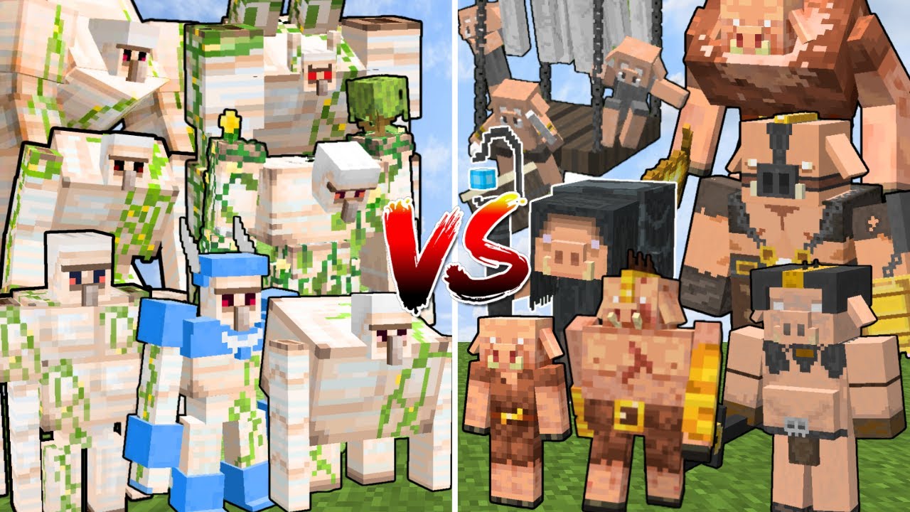 ALL MINECRAFT MUTANT IRON GOLEMS vs ALL MINECRAFT MUTANT PIGLINS | Minecraft Mob Battle