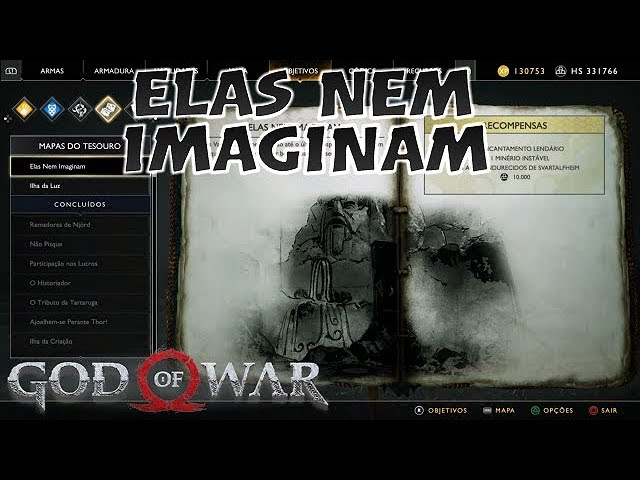 God of War - MORTO E INCHADO  Localizaçao - Todos os Mapas do Tesouro 