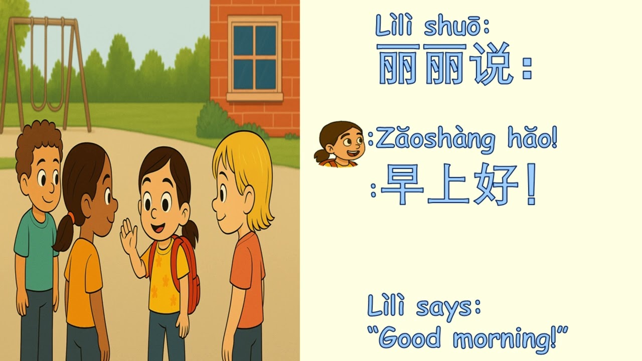 Mandarin for Kids: Good Morning at School | Fun Storybook Lesson