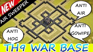 Clash Of Clans | INCREDIBLE TH9 WAR BASE | AIR SWEEPER UPDATE 2015 | Town Hall 9 Base Build