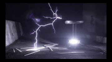 8ft spark Tesla coil : (Asynchronous Rotary Spark Gap) quad MOT huge lightning strike ⚡⚡⚡⚡⚡⚡⚡