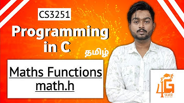 Inbuilt math functions in Tamil | math.h in Tamil | Programming in C in Tamil | CS3251 in Tamil