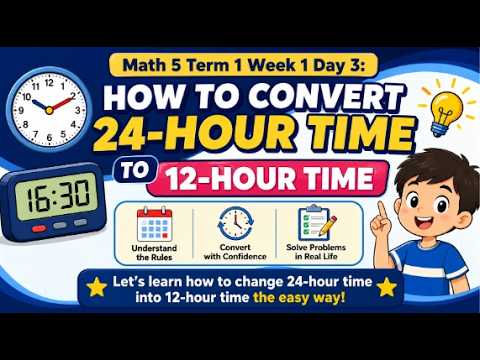 Math 5 | Term 1 Week 1 Day 3 | Converting 24-Hour Time to 12-Hour Time