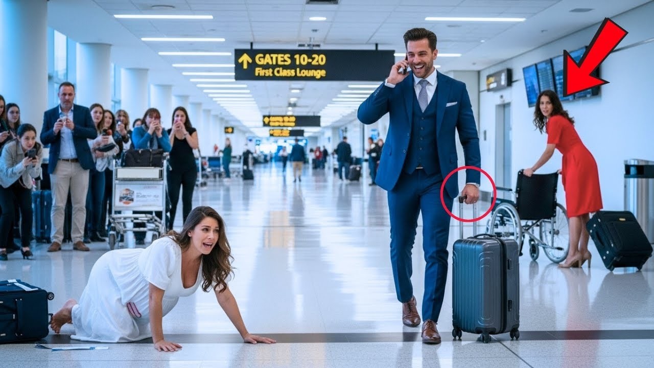 Mistress STOLE Pregnant Wife's Wheelchair at Airport — Billionaire Left Her Crawling to Gate