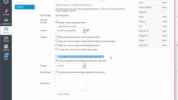 Canvas Course Settings