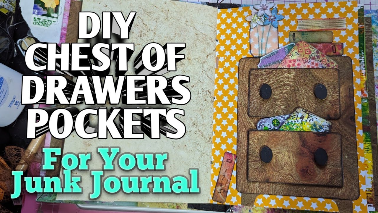 Journal In Drawer DIY Chest of Drawers POCKETS for Your Junk Journal - YouTube