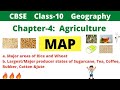 Map Work | CBSE Class 10 Geography Chapter 4 Agriculture Maps for board 2025