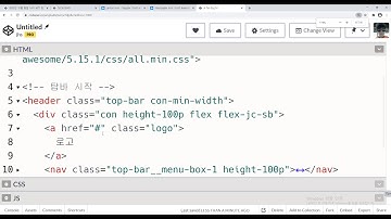 2020 01 06, PHP SSG 블로그, 8강, 상단바, 작업3, 좌측에 로고, 우측에 메뉴 레이아웃 작업