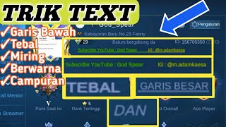 CARA MENGUBAH WARNA TULISAN DI STATUS MOBILE LEGEND || TRIK MOBILE LEGEND