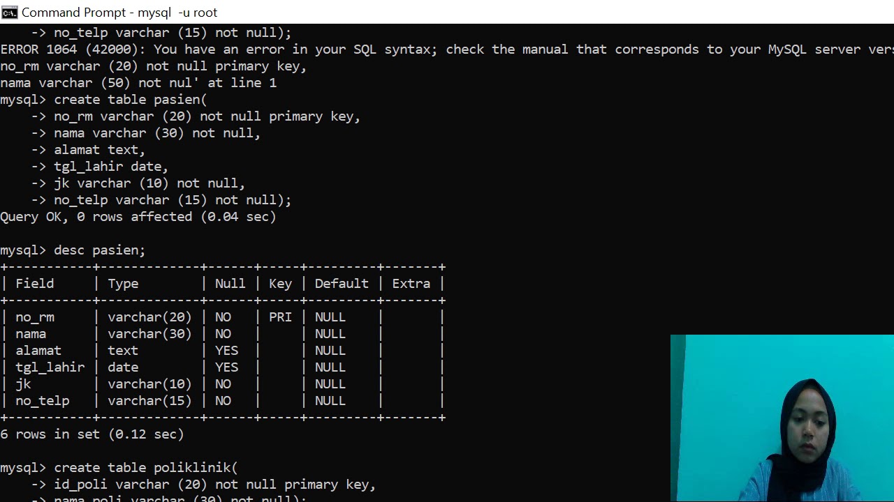 Membuat Database Dengan Mysql Dari Cmd