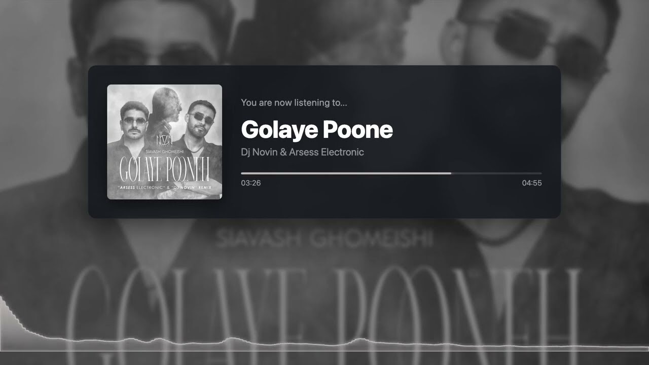 Siavash Ghomeishi - Golaye Pooneh (DJ Novin \u0026 Arsess Electronic Remix)