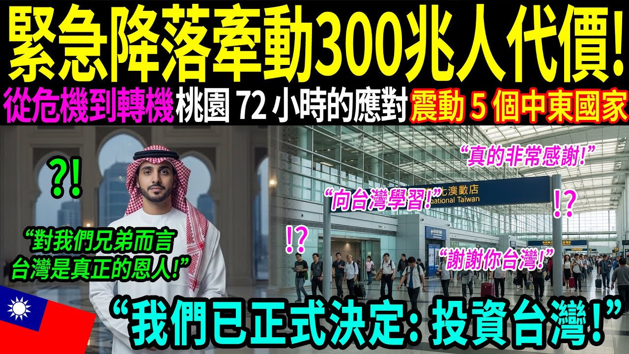 「為什麼中東稱台灣為『羅盤』？」中東皇室成員在緊急降落桃園機場後僅 72 小時，便做出出人意料的決定！究竟是什麼原因，讓他們下了震撼全世界的抉擇？