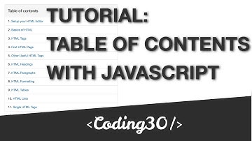 Tutorial: HTML Table Of Contents With JavaScript