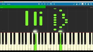 lovely (with Khalid) - Billie Eilish - Piano Tutorial - Synthesia 80% Speed chords