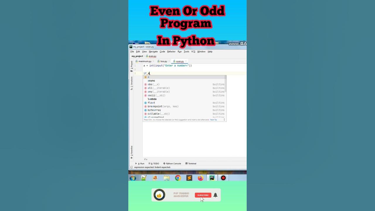 Python Programming Find Even or Odd ?Short Video ll Step By Step ll ...