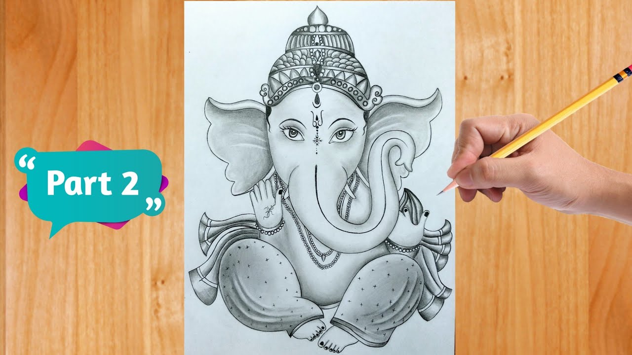 Drawing Ganesha || Pencil art || Easy ganesh drawing || lord ganpati bappa  - YouTube