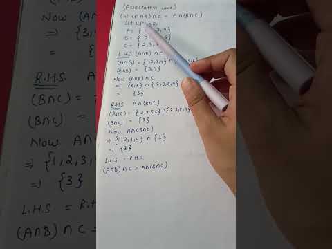 Set Thoery| Set Theorem| Associative Law|Intersection