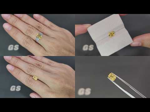Sapphire Vivid Yellow octagon cut 1.52 carats Sri Lanka Video  № 1