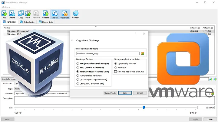 Use the VirtualBox Media Manager to Convert a VDI Disk File to a VMDK File for VMware Workstation
