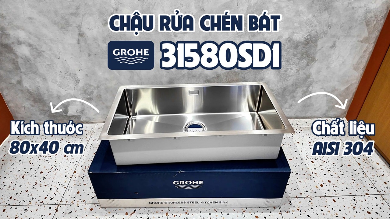 Chậu rửa chén 1 hộc AISI 304 K700 GROHE 31580SD1