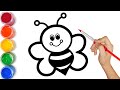 Как нарисовать милую пчелку. How to draw a cute bee.  Cute Drawing