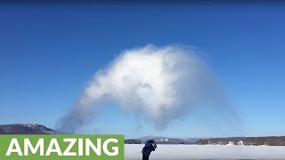 Boiling water freezing instantly in -17F/-27C weather