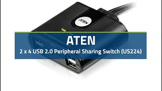 ATEN 2 x 4 USB 2.0 Peripheral Sharing Switch (US224) Resimi
