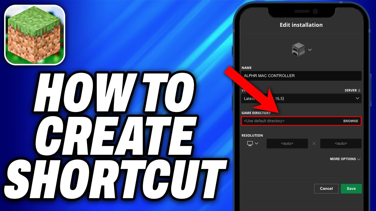 create shortcut for minecraft launcher