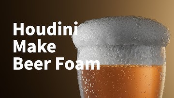 【Houdini tutorial】Flip simulate Beer foam. Redshift render