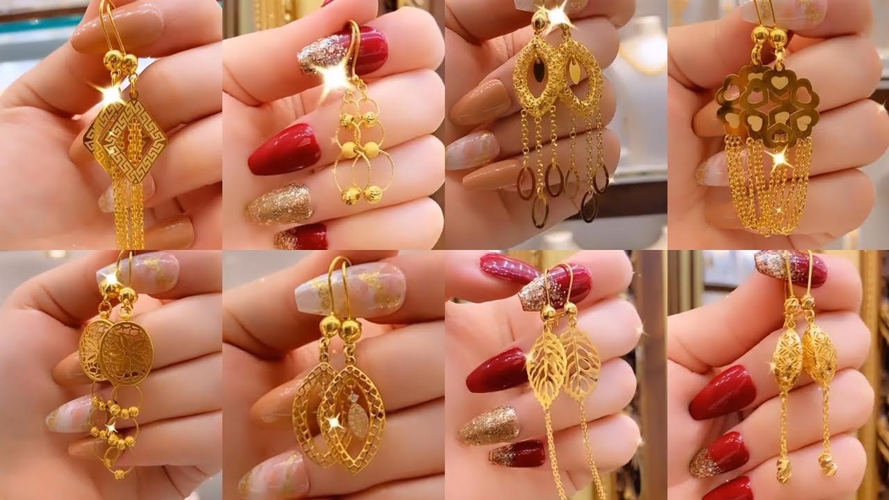 New Metal Earrings For Women/girls Arab African Jewelry Gold Color  Pendientes Wedding Gifts Earring - Dangle Earrings - AliExpress