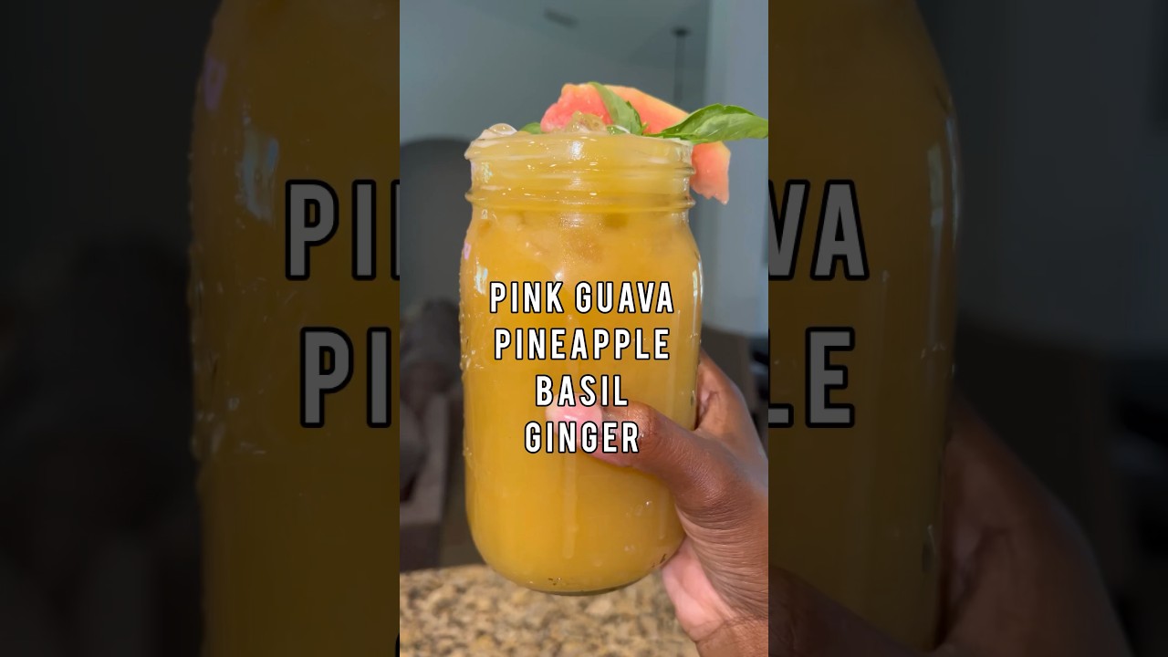 HOW TO MAKE GUAVA PINEAPPLE JUICE| PINK GUAVA, PINEAPPLE, BASIL, GINGER 