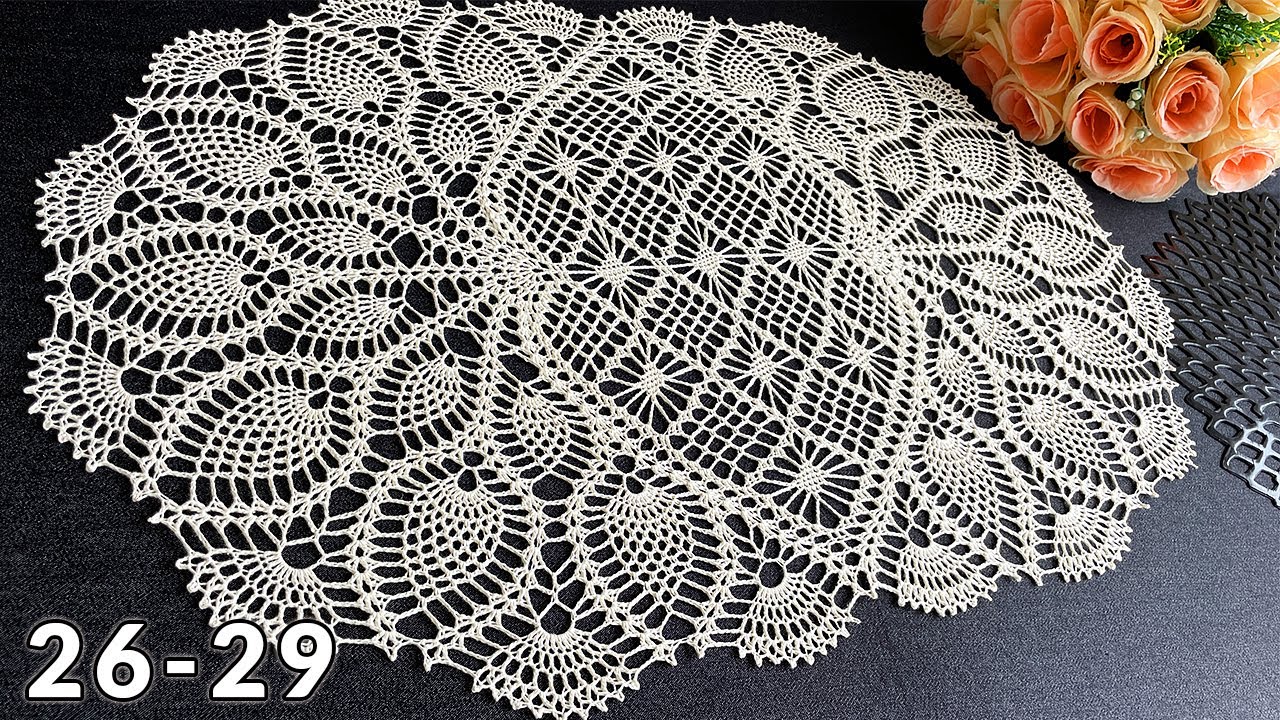 Овальная салфетка крючком, Марсела, 26-29