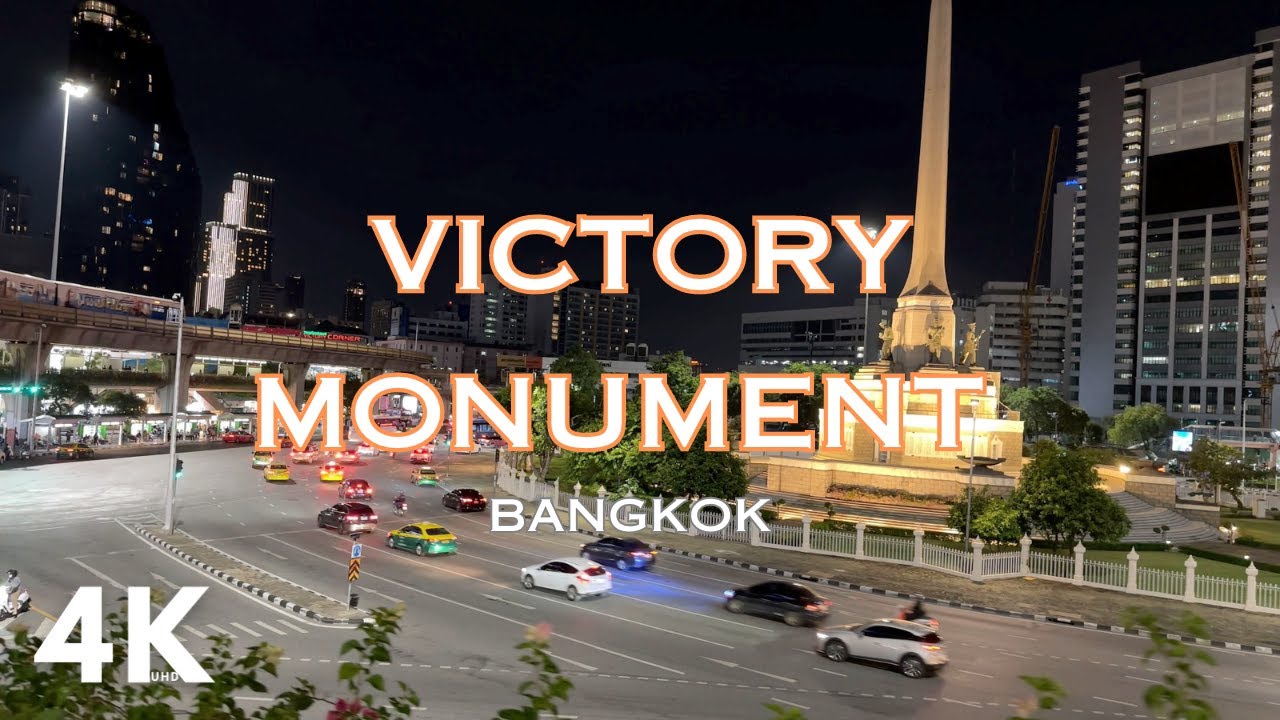 【4K Real Sound】Bangkok Night Adventure: Victory Monument and Gastronomic Delights!