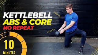 10 minutes Abs and Core Kettlebell Workout / No Repeat