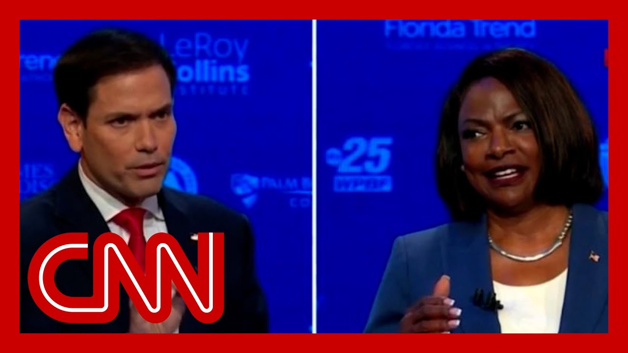 The moderator pushes Rubio to answer a question about the 2022 election results