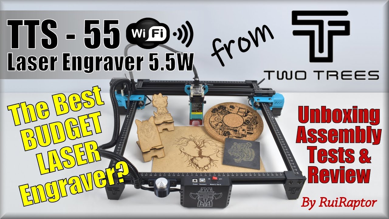 Two Trees TTS-55 Laser Cutter and Engraver Assembly, Setup, Upgrade,  Review! GREAT Entry Level Unit! 