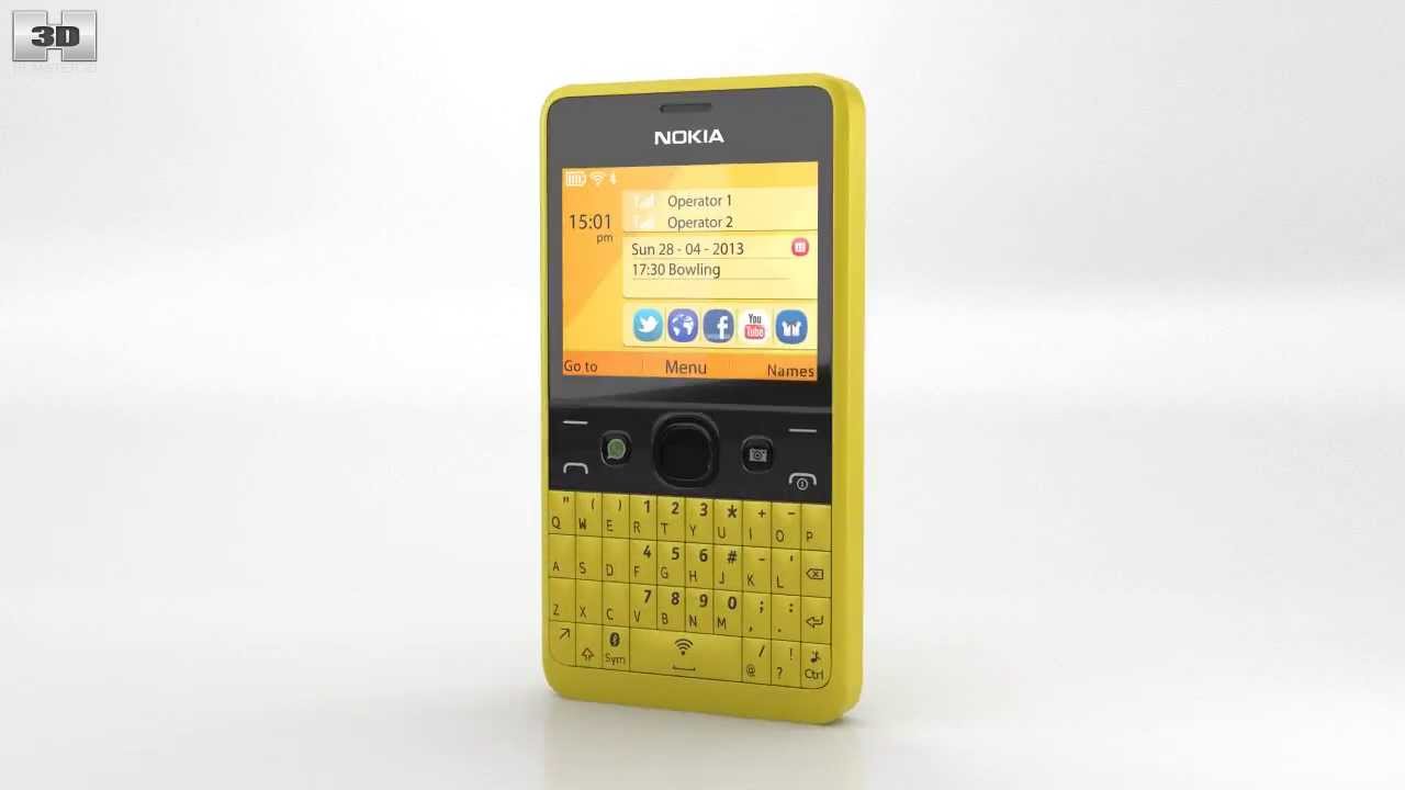 Nokia Asha 210 Yellow 3D model by 3DModels.org