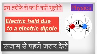 1|विद्युत द्विध्रुव केकारण विधुतक्षेत्र(Electric fielddue to a dipole)|Capsule courseClass12|Physics