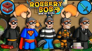 Robbery Bob - All Costumes Funny Video Game Part 449