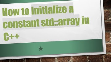 How to initialize a constant std::array in C++