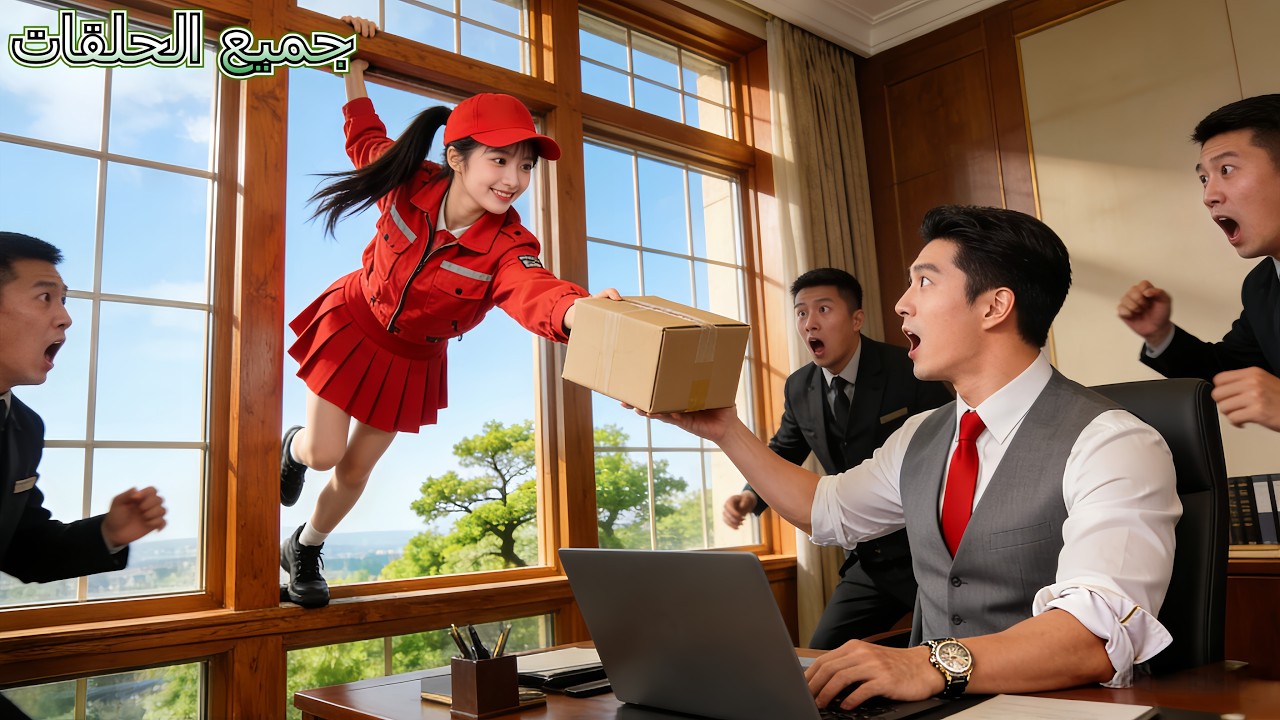 CEO بارد منع النساء من دخول مكتبه! لكن فتاة توصيل فقيرة اقتحمت من النافذة! جاء الحب!